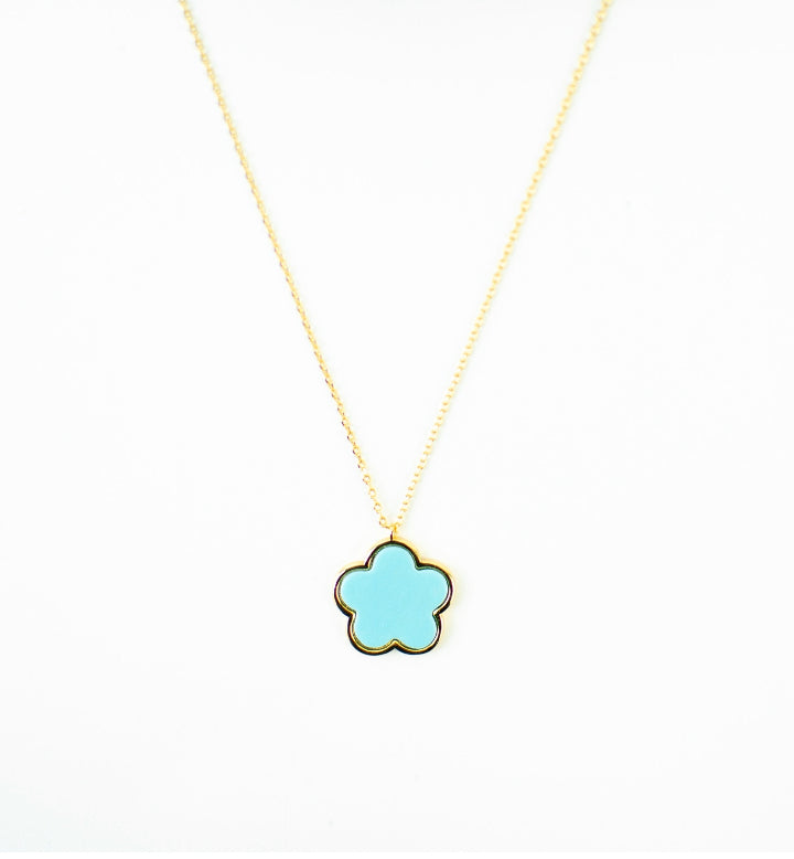Turquoise Flower Pendant Necklace