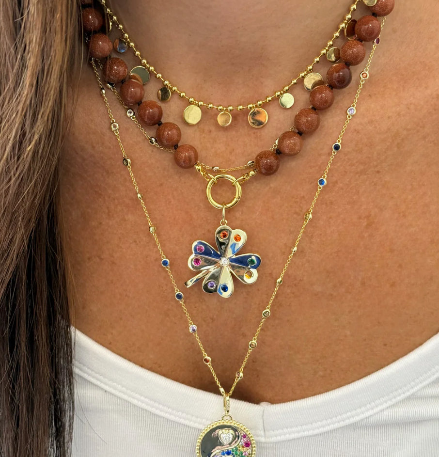 MOCHA PUSH CLASP NECKLACE