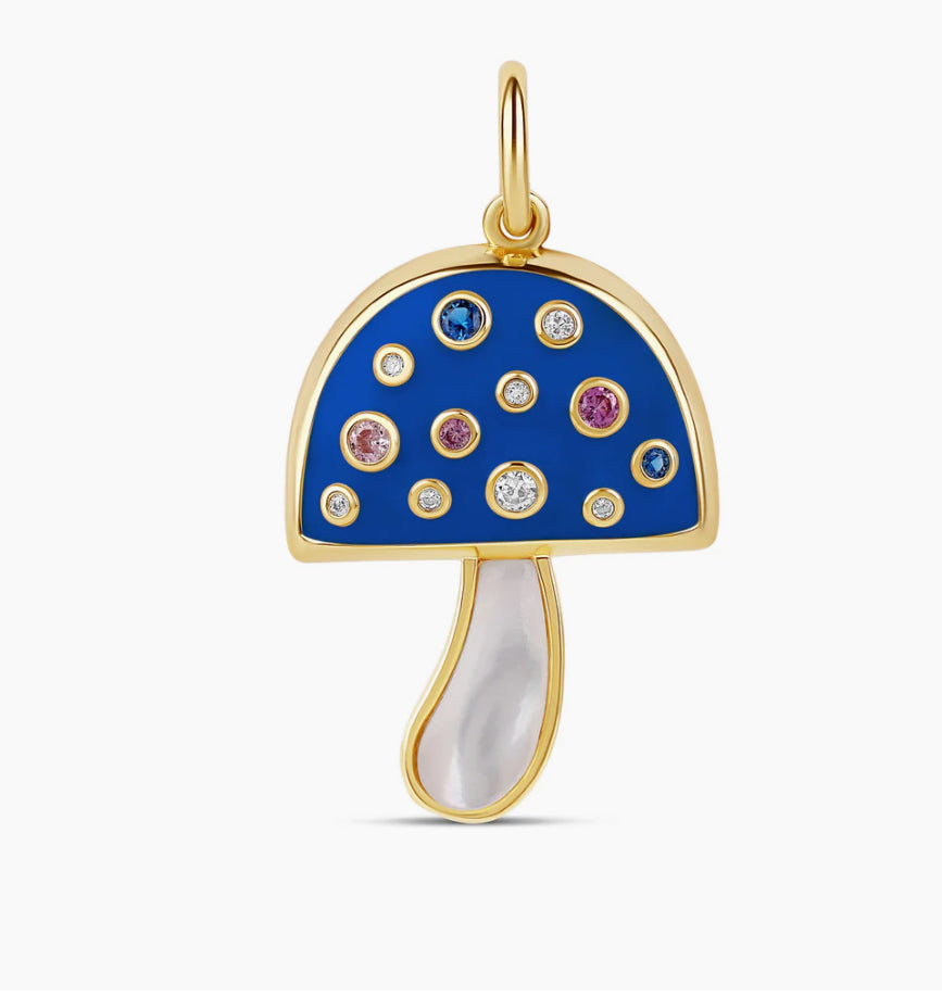 NAVY MUSHROOM CHARM