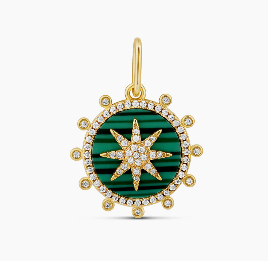 GREEN COMPASS CHARM