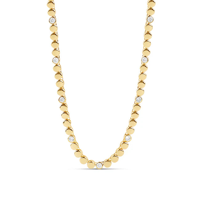 DISK DIAMOND TENNIS NECKLACE