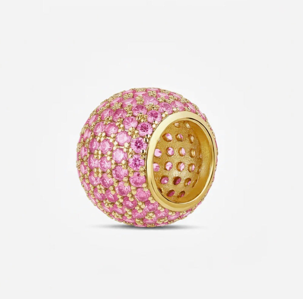 PINK PAVE SPACER CHARM
