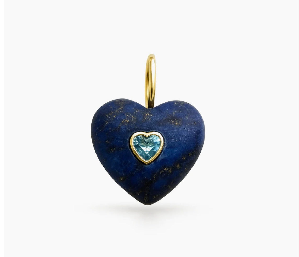 BLUE HEART GEM CHARM