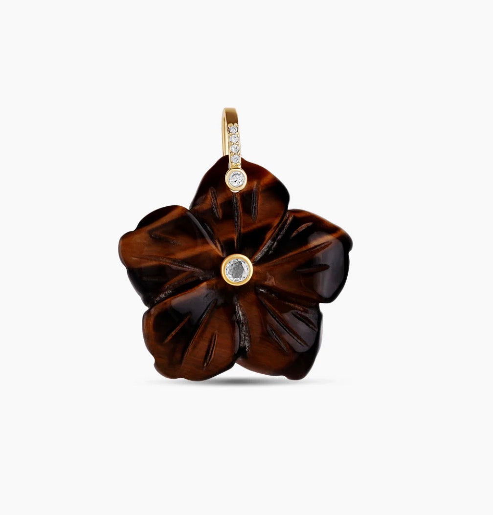 BROWN FLOWER CHARM