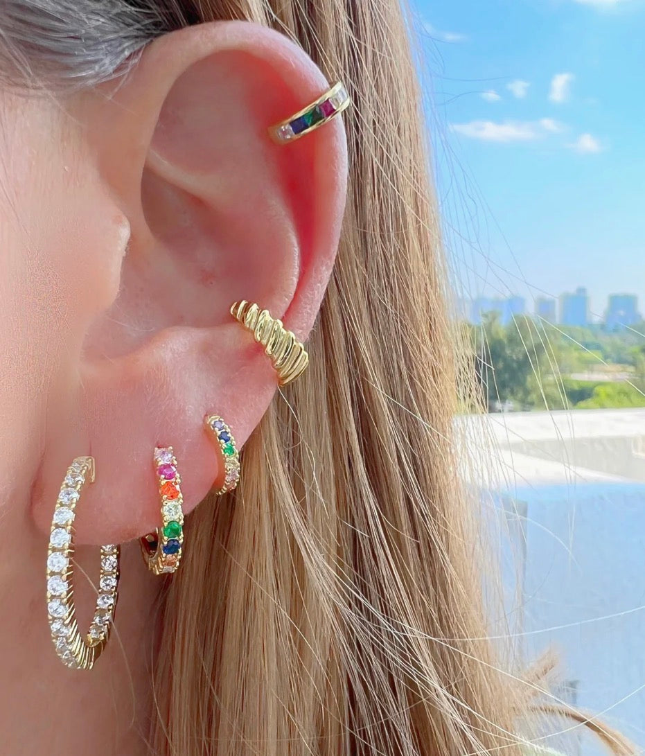 SILVER PERFECT DIAMOND HOOPS