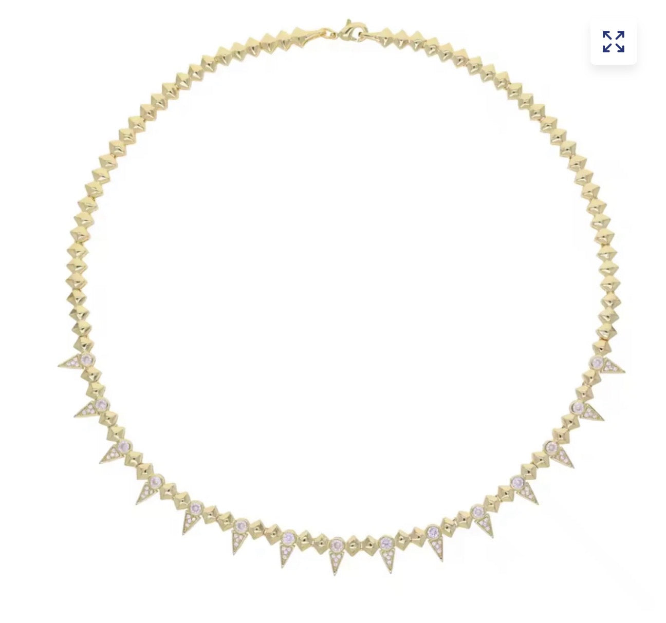 Pave Spike Geometric Chain Necklace