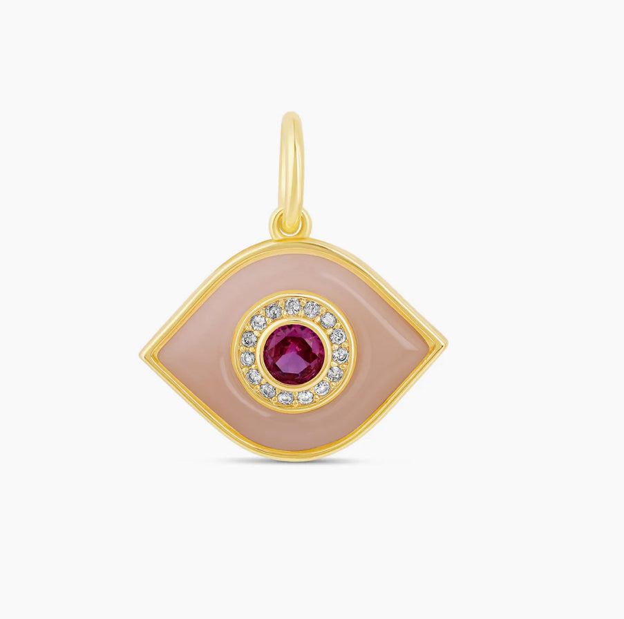PINK STONE EVIL EYE CHARM