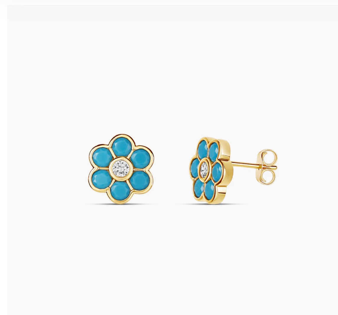 TURQUOISE BLOOM STUD