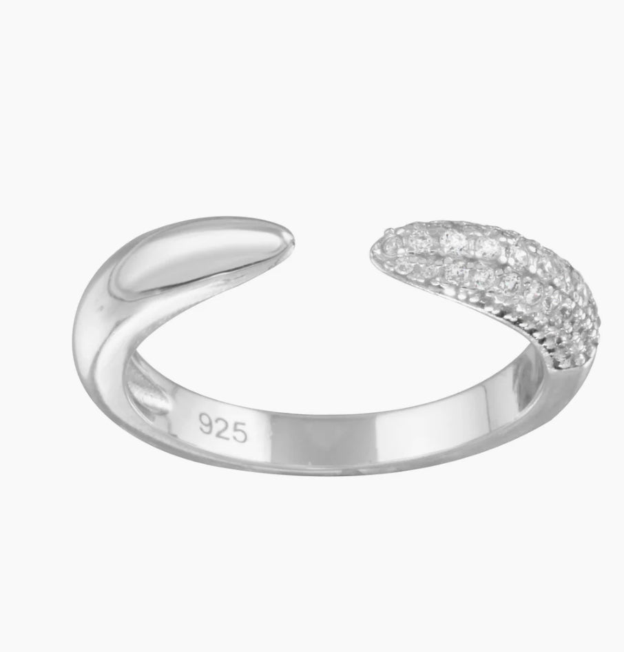 Solid and Pave Claw Ring