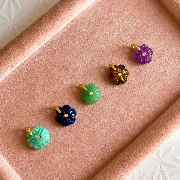 Bloomstone Flower Natural Stone Charm