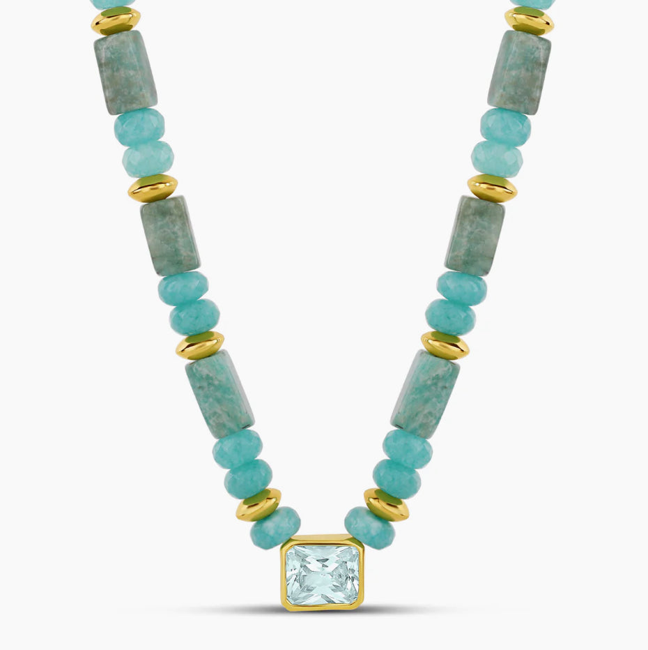 Aqua stone necklace