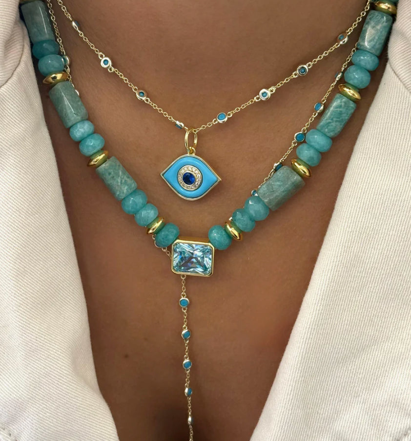 Aqua stone necklace