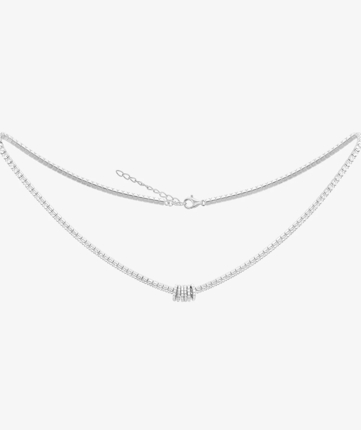 Tennis Diamond Necklace with Roundels
