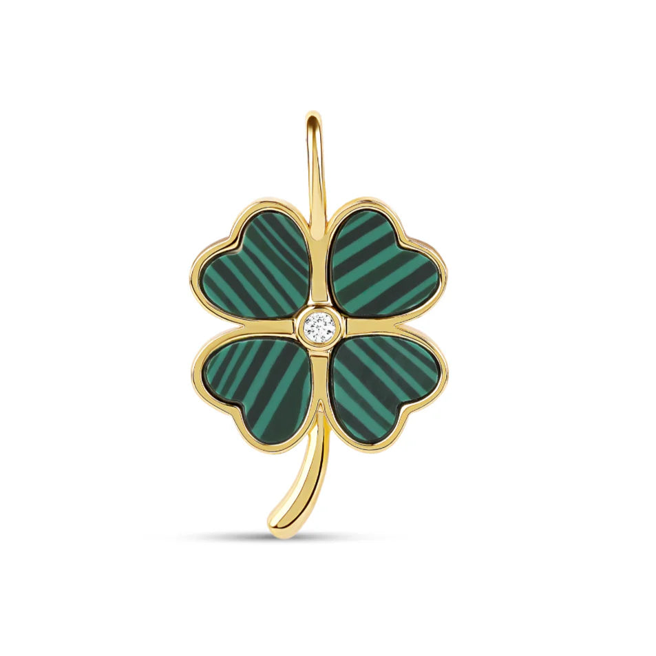 GREEN CLOVER STONE CHARM