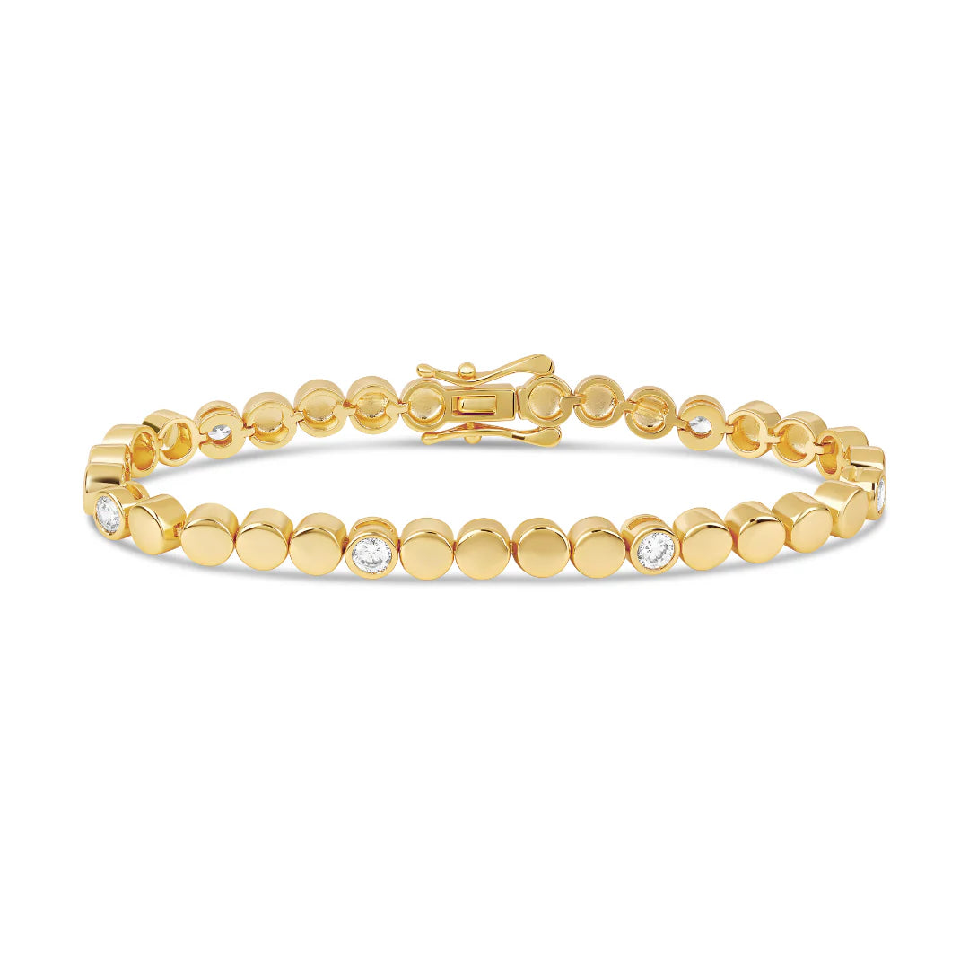 DISK DIAMOND TENNIS BRACELET