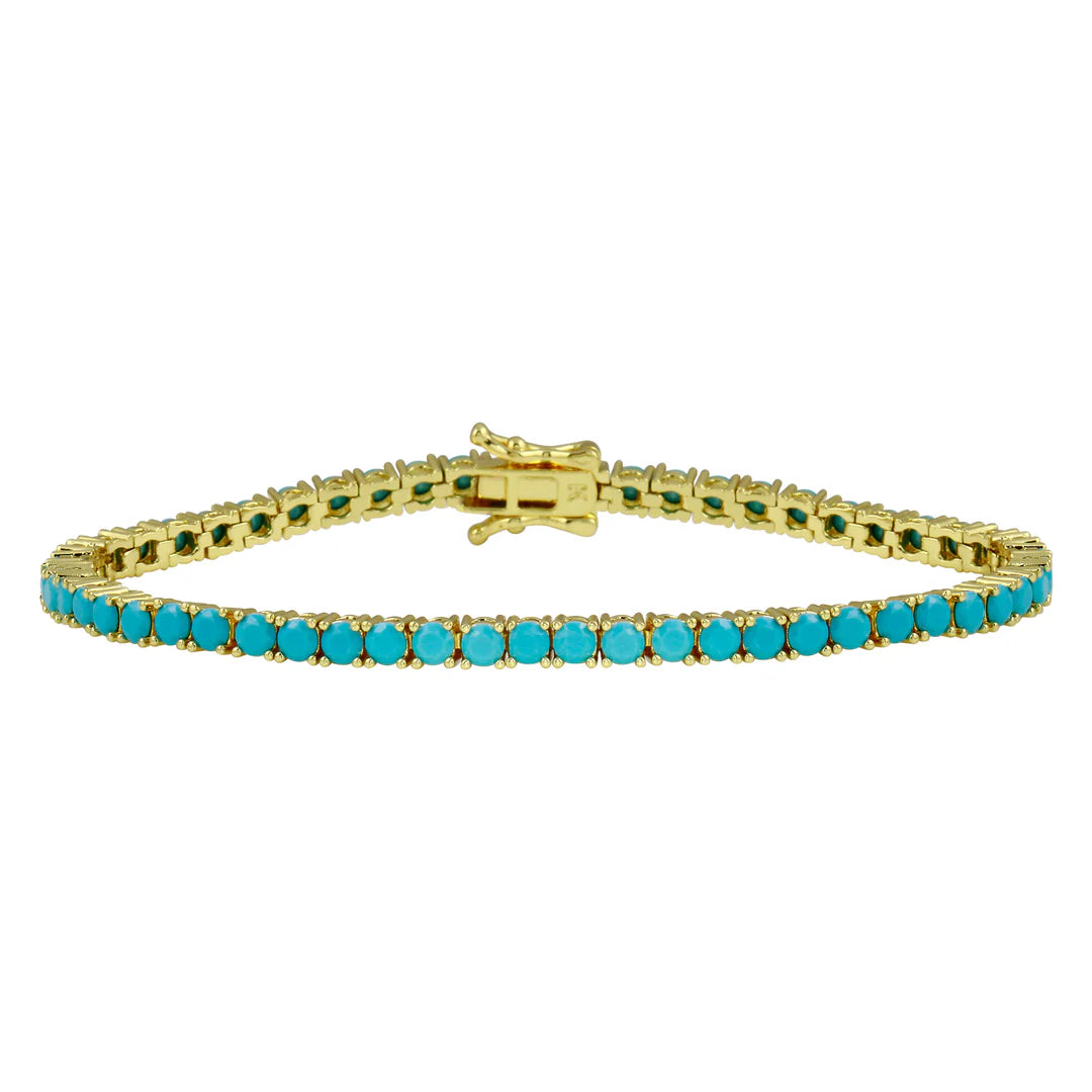 GOLD TURQUOISE TENNIS BRACELET