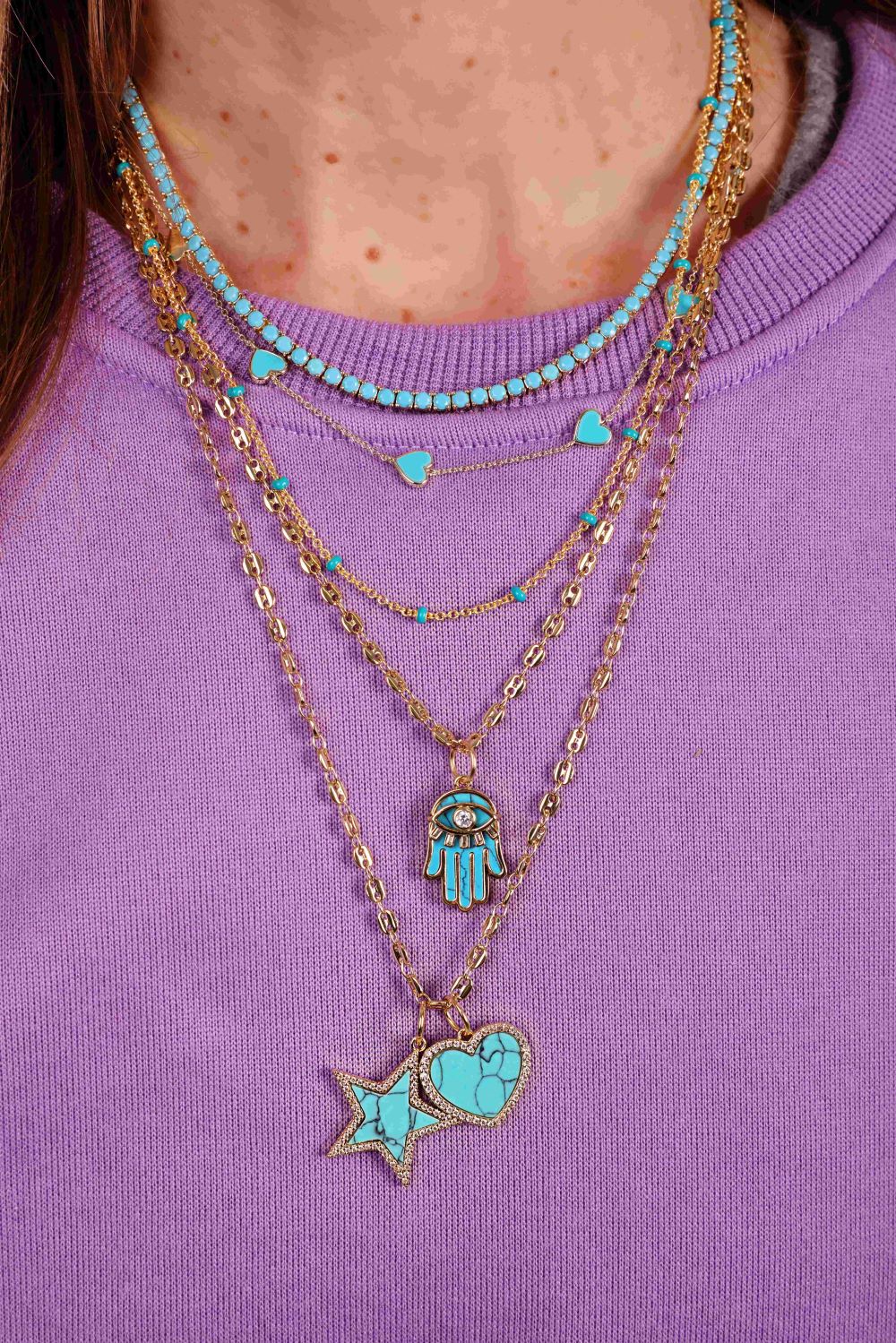 Silver Turquoise Tennis Necklace