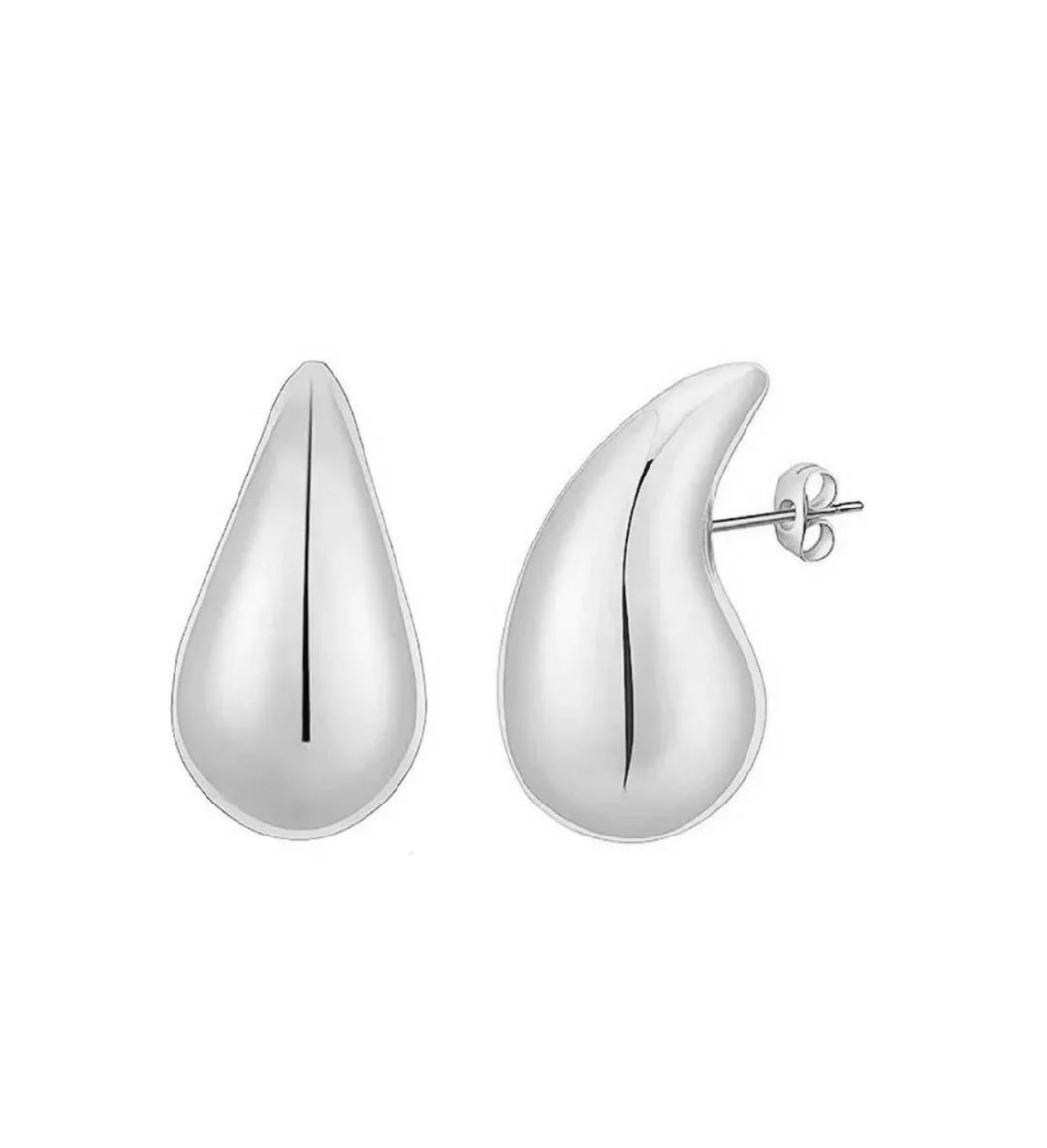 SILVER LARGE DROP EARRINGS