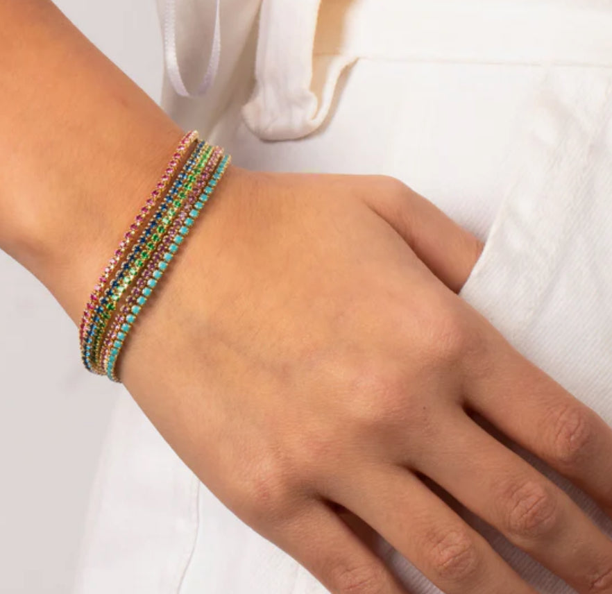 Green Skinny All Around Tennis Bracelet