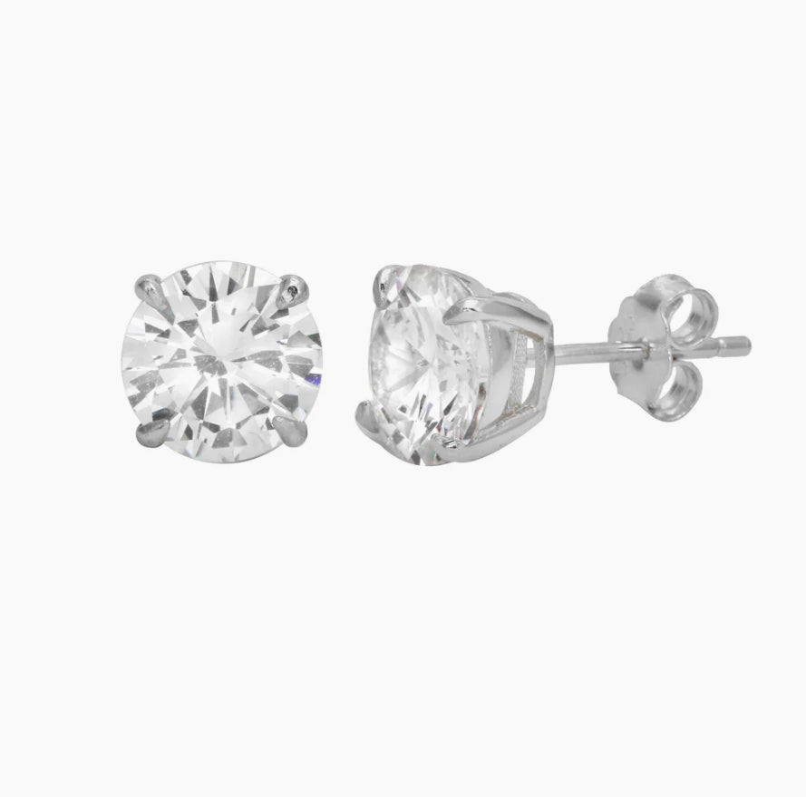 SILVER DIAMOND LIKE STUDS