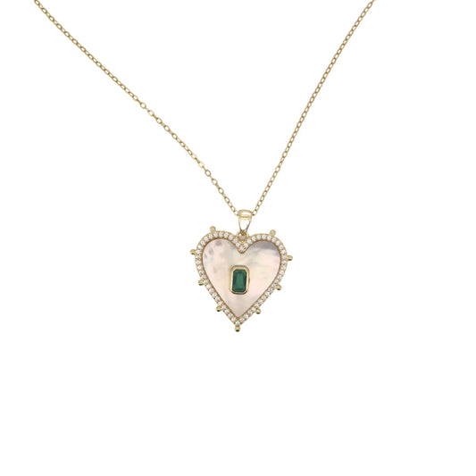 Stone Emerald Gold Necklace