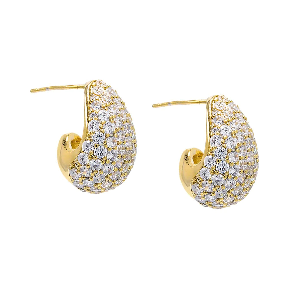 Pave Teardrop Stud Earrings