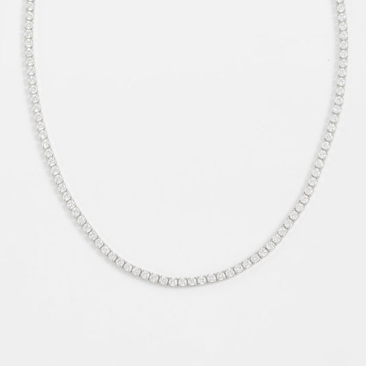 SILVER SKINNY TENNIS NECKLACE