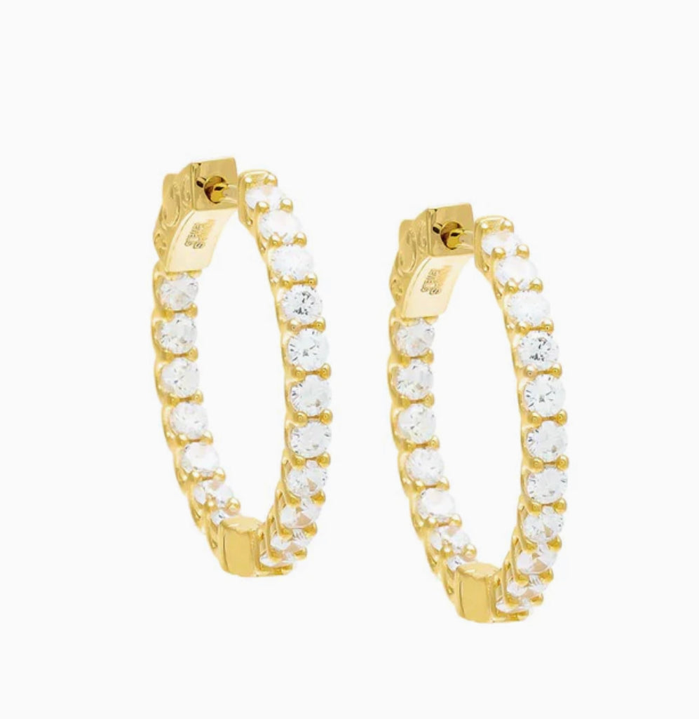 Gold Thin Round Hoop Earrings