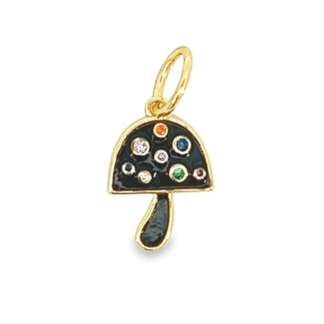 Mini Enamel Mushroom Charm