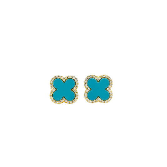 Turquoise Clover Earrings