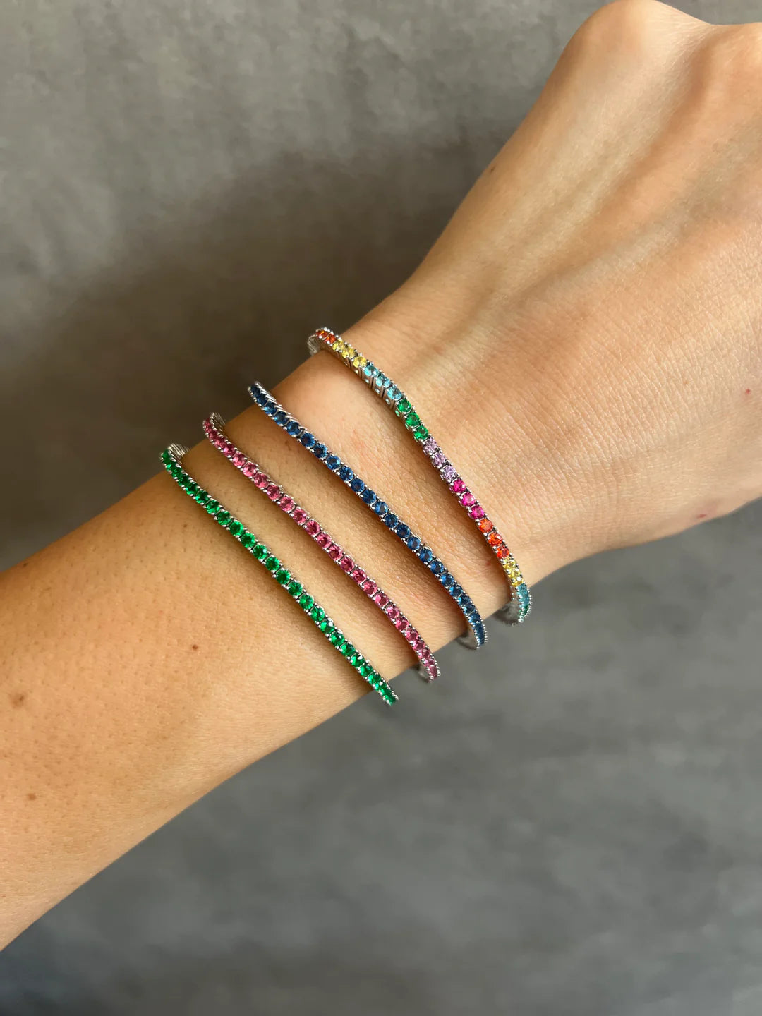 Colorful Skinny Tennis Bracelets