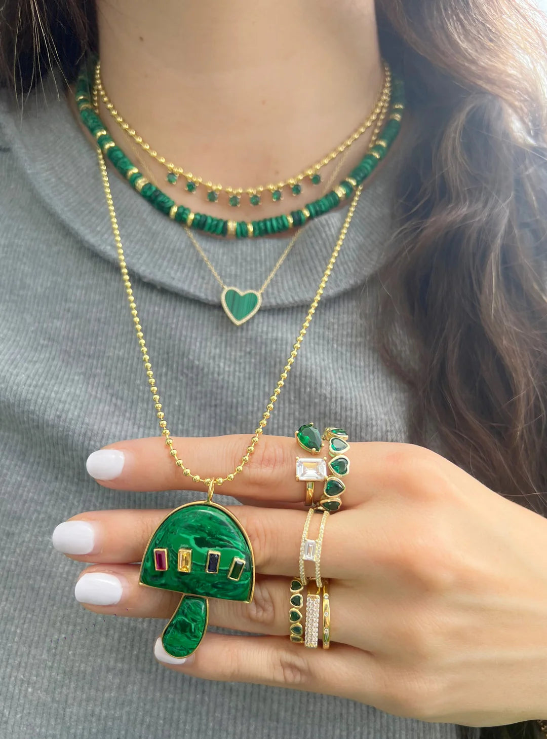 Green Pukka Gold Necklace