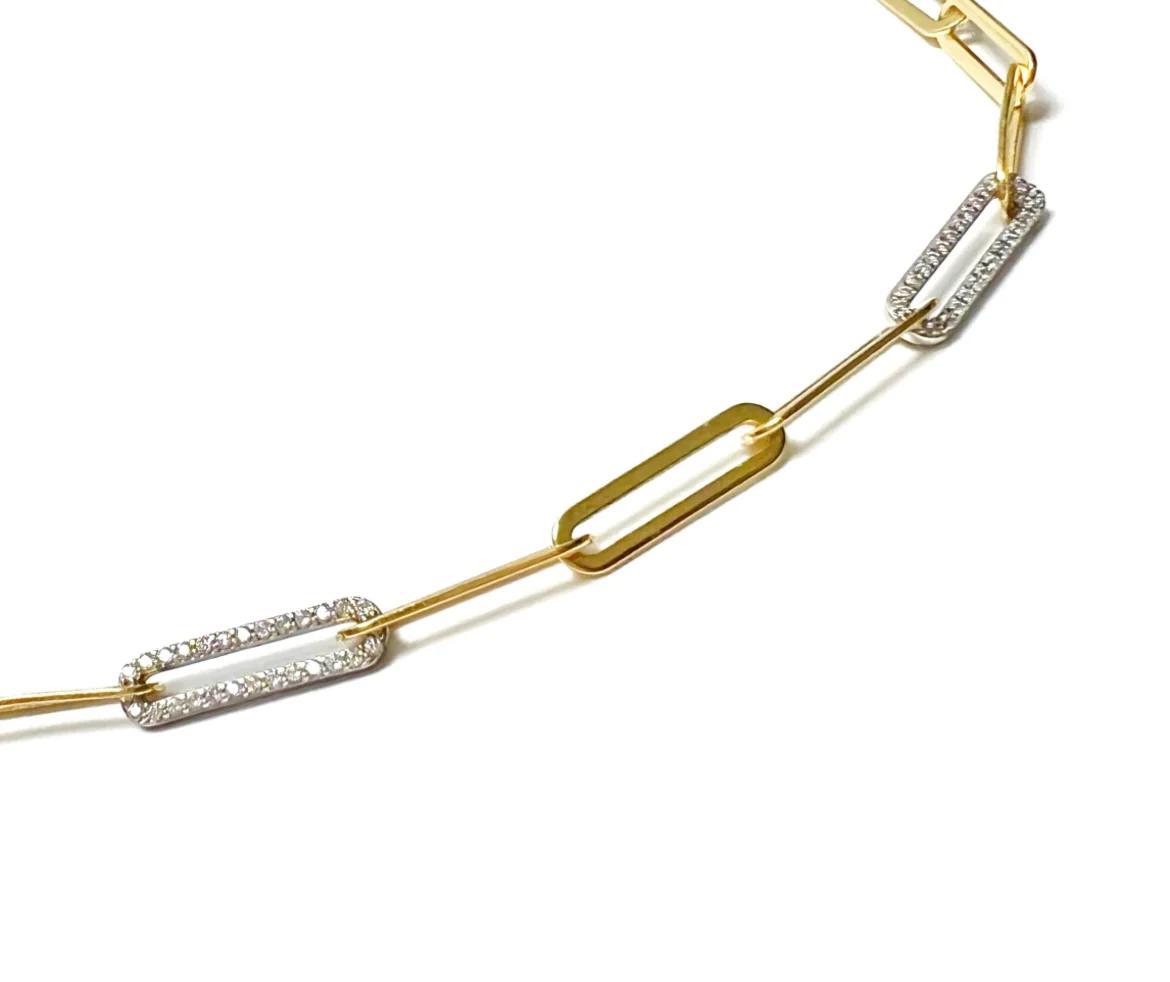 Diamond Gold Paperclip Necklace