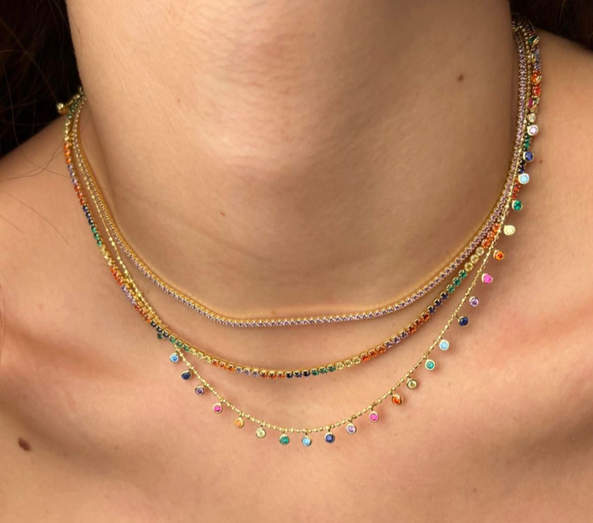 MULTIPLE COLOR RAINBOW NECKLACE