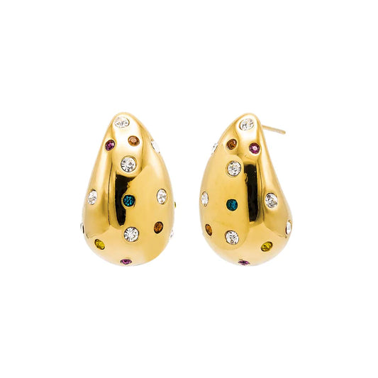 Multicolor Teardrop Stud Earrings