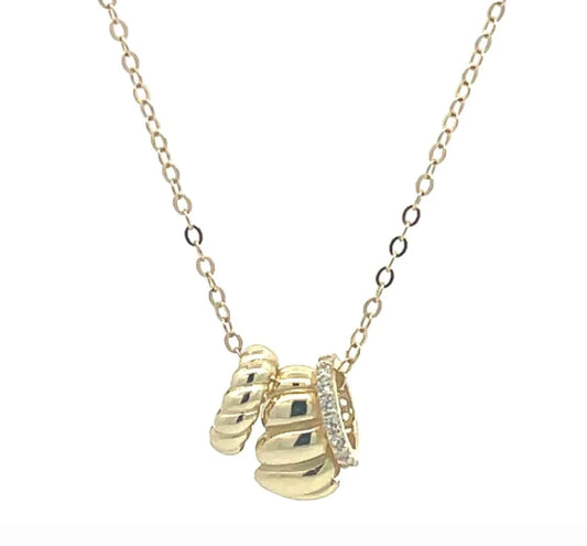 Three Gold Charm Necklace