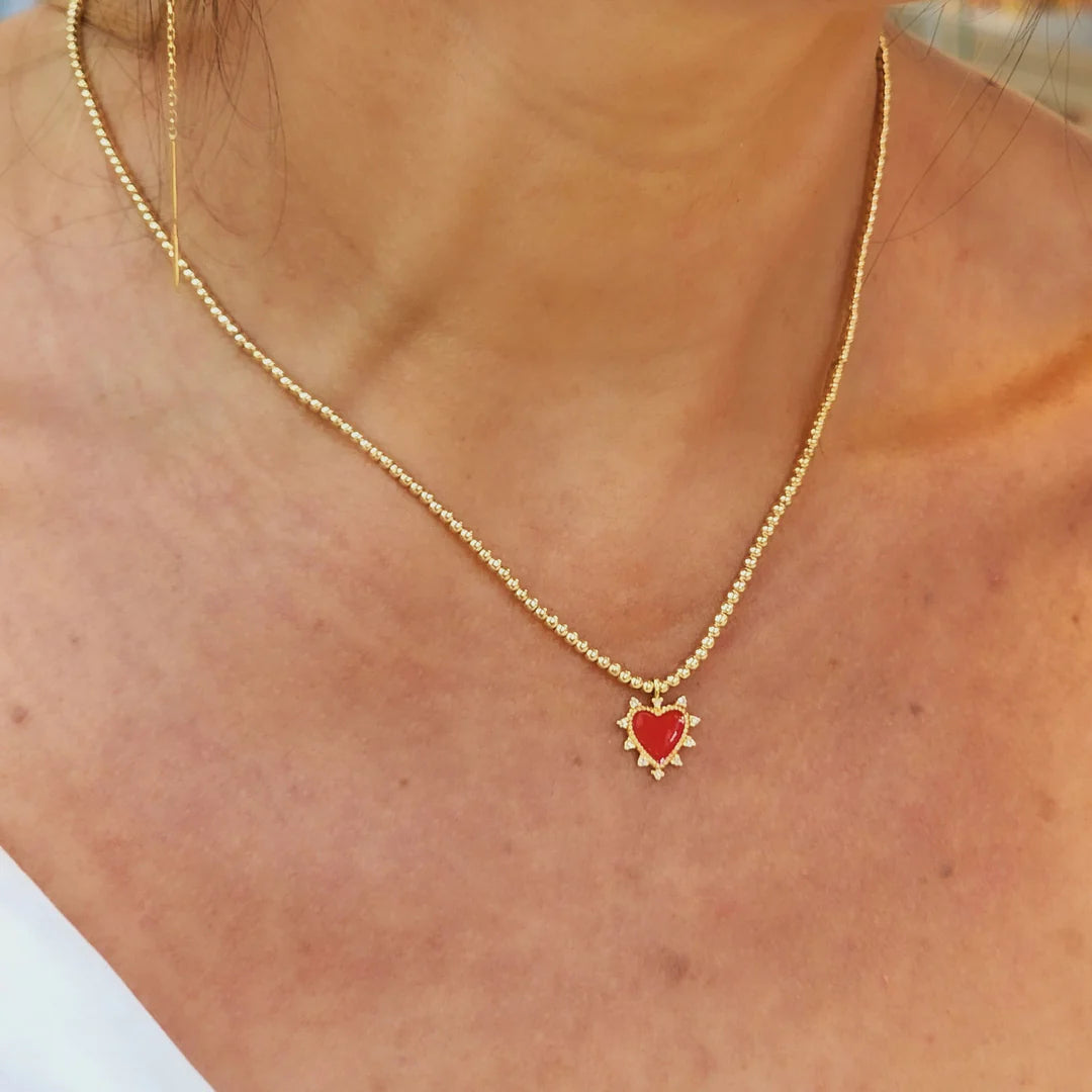 Red Heart Gold Filled Necklace