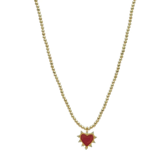 Red Heart Gold Filled Necklace