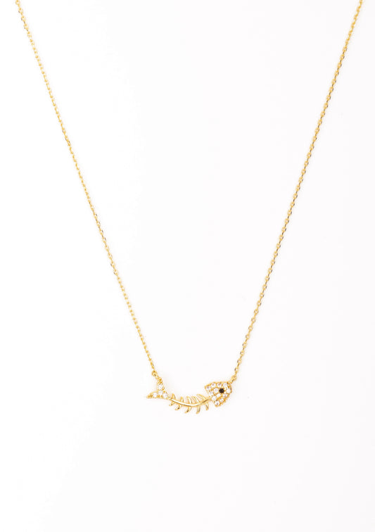 Fishbone Pendant Necklace