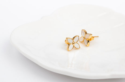 GOLD AND ENAMEL EARRINGS