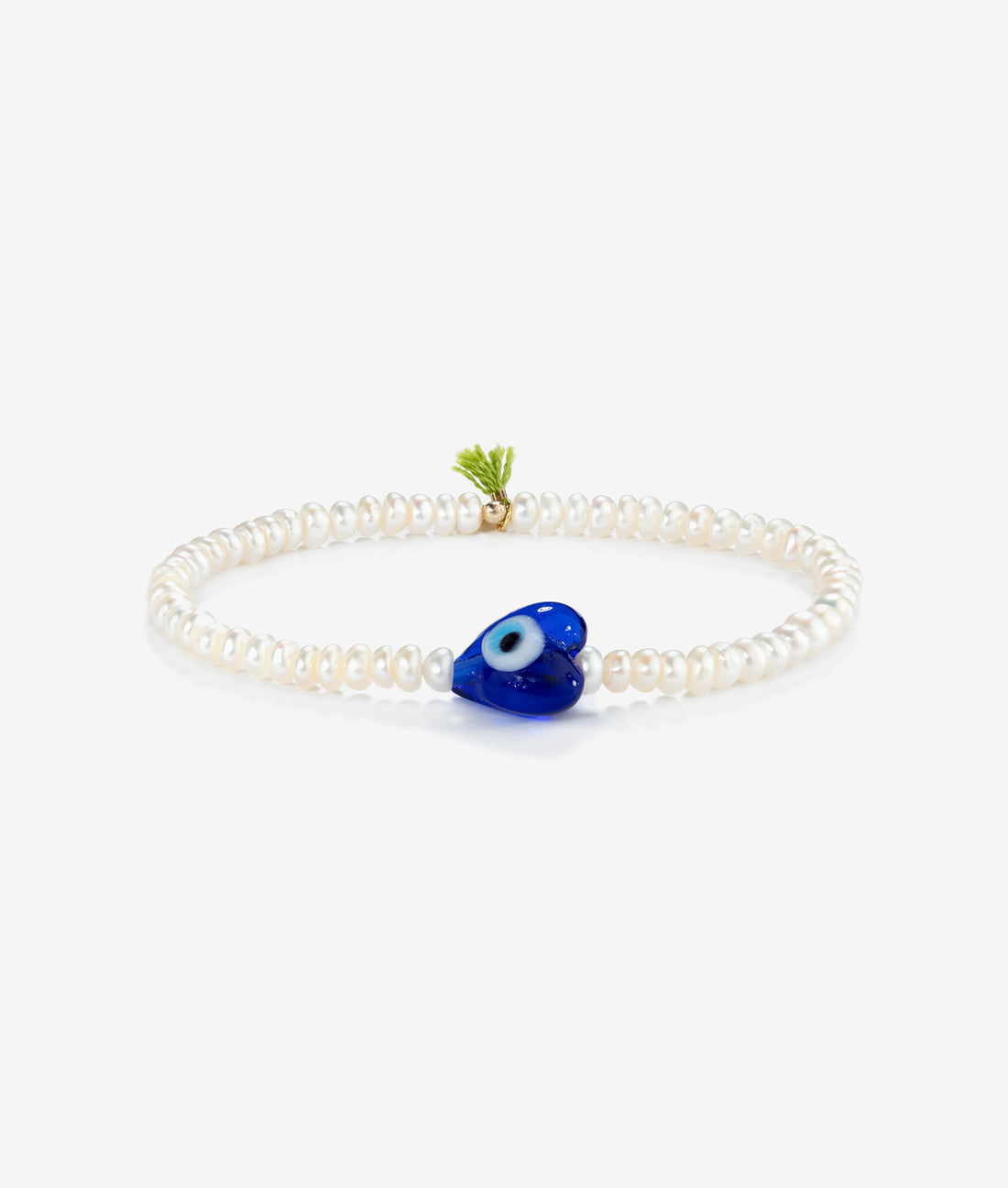 EVIL EYE & PEARL STRETCH BRACELET