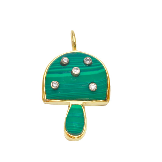 Green Mushroom Stone Charm