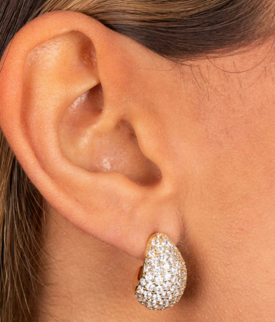 Pave Teardrop Stud Earrings