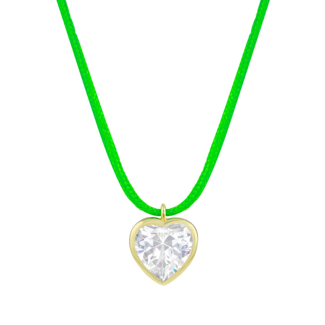 Green Heart String Necklace