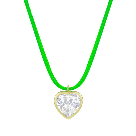 Green Heart String Necklace