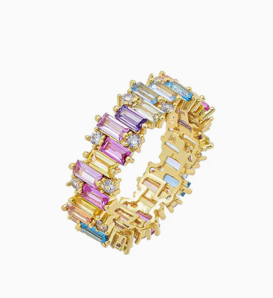 Pastel Baguette Band Ring