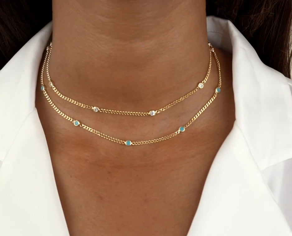 Bezel Cuban Chain Choker