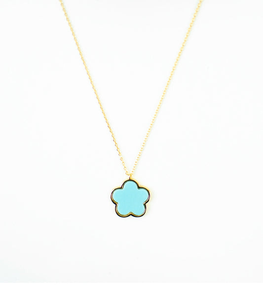 Turquoise Flower Pendant Necklace