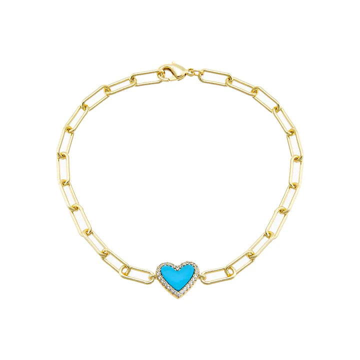 Heart Paperclip Bracelet