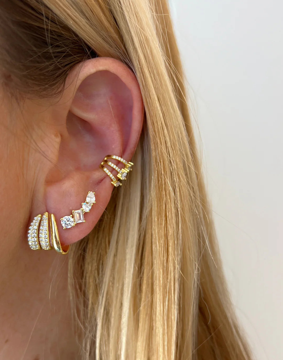 Wave Pave Cage Earrings